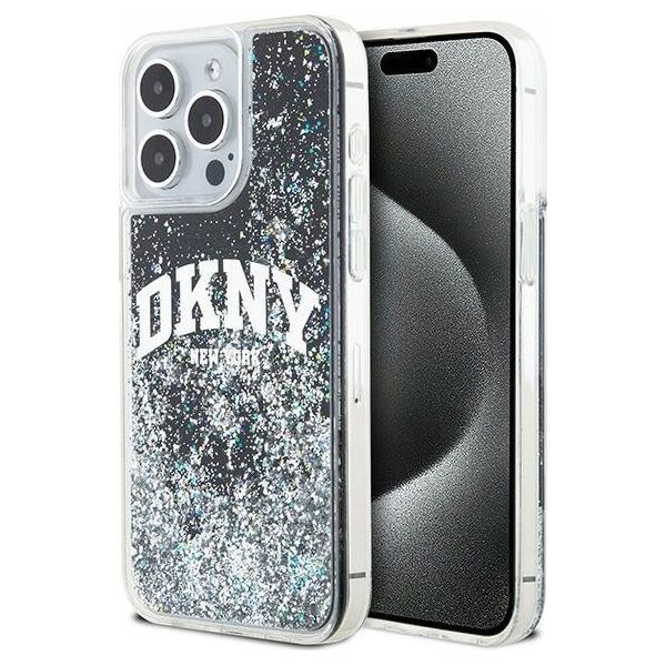 DKNY DKNY Liquid Glitter Big Logo - Etui iPhone 15 Pro Max (czarny)
