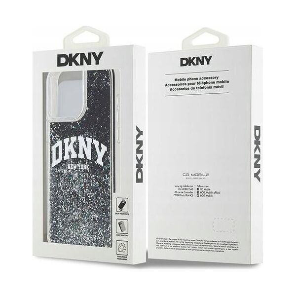 DKNY DKNY Liquid Glitter Big Logo - Etui iPhone 15 Pro Max (czarny)