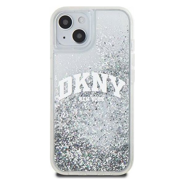 DKNY DKNY Liquid Glitter Big Logo - Etui iPhone 15 / 14 / 13 (biały)