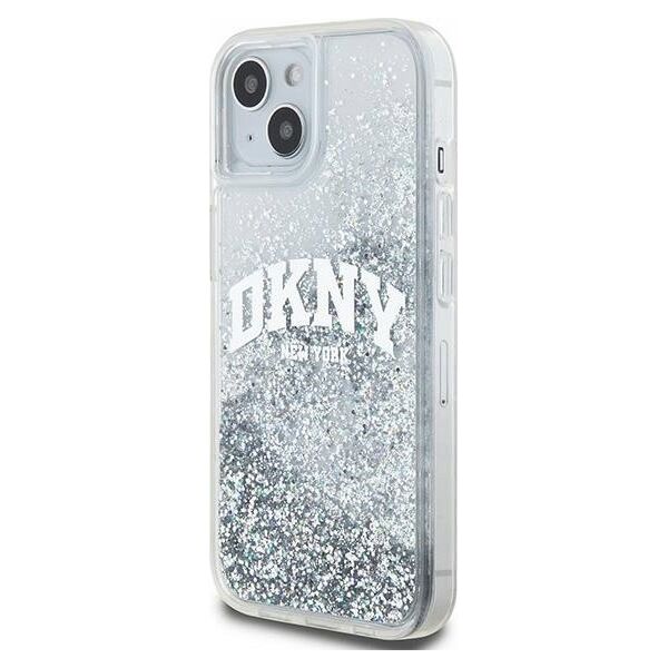 DKNY DKNY Liquid Glitter Big Logo - Etui iPhone 15 / 14 / 13 (biały)