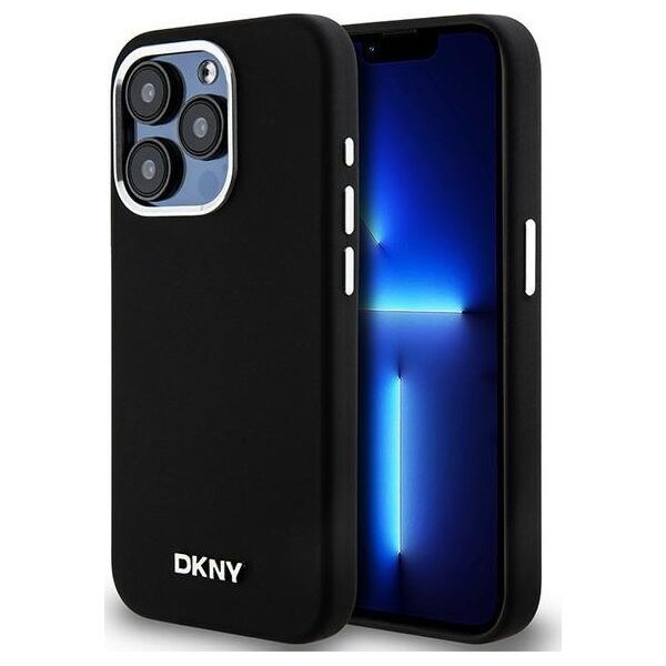 DKNY DKNY Liquid Silicone Small Metal Logo MagSafe - Etui iPhone 14 Pro (czarny)