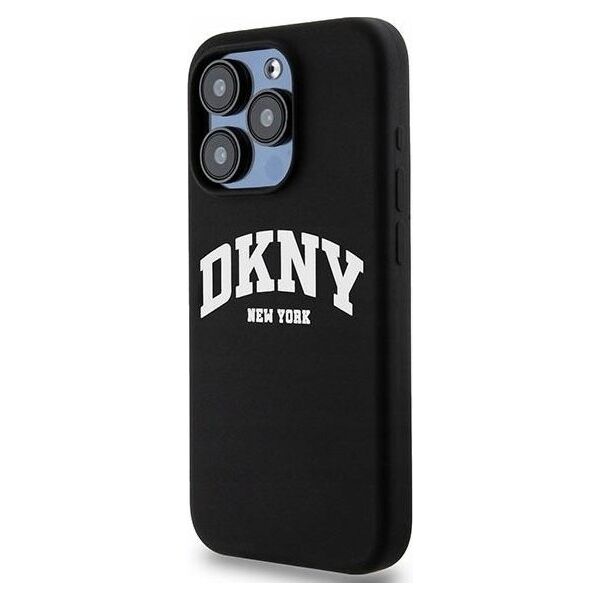 DKNY DKNY Liquid Silicone White Printed Logo MagSafe - Etui iPhone 13 Pro (czarny)