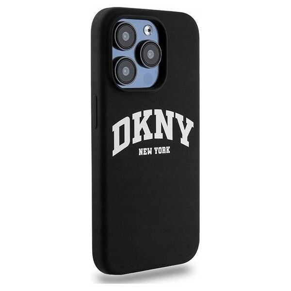 DKNY DKNY Liquid Silicone White Printed Logo MagSafe - Etui iPhone 13 Pro (czarny)