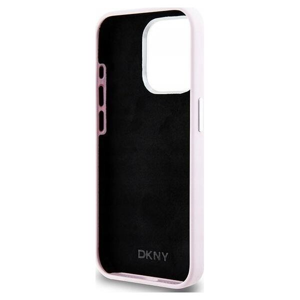 DKNY DKNY Liquid Silicone Small Metal Logo MagSafe - Etui iPhone 15 Pro (różowy)