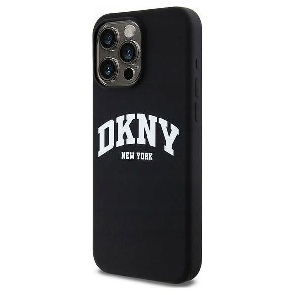 DKNY DKNY Liquid Silicone White Printed Logo MagSafe - Etui iPhone 14 Pro Max (czarny)