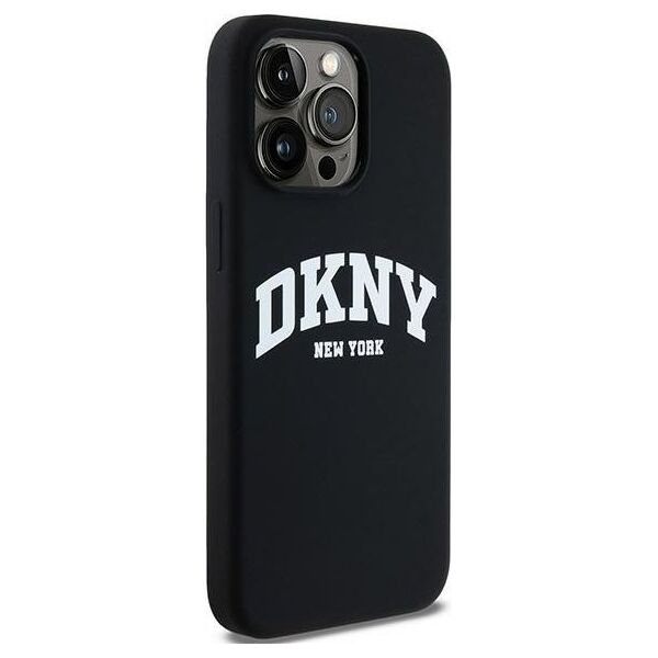 DKNY DKNY Liquid Silicone White Printed Logo MagSafe - Etui iPhone 14 Pro Max (czarny)