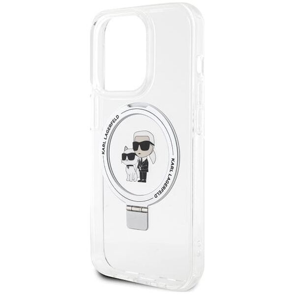 Karl Lagerfeld Karl Lagerfeld Ringstand Karl and Choupette MagSafe Case for iPhone 15 Pro Max Baltas
