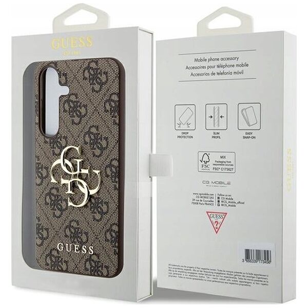 Guess GUESS futerał do SAMSUNG A35 GUHCSA354GMGBR (PU Big 4G Metal Logo) brązowy