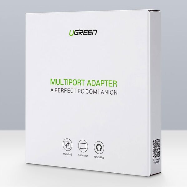 Adapter USB Ugreen Adapter sieciowy Ugreen 20264 RJ45 / USB-A 10/100Mbps HUB 3x USB-A 2.0 - czarny