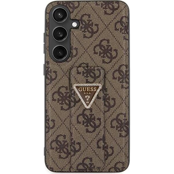 Guess Guess Grip Stand 4G Triangle Strass Logo - Etui Samsung Galaxy S24 (brązowy)