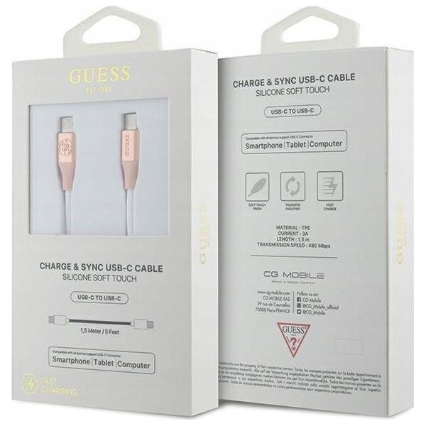 Kabel USB Guess USB-C - USB-C 1.5 m Różowy (GUCCLALRGDP)