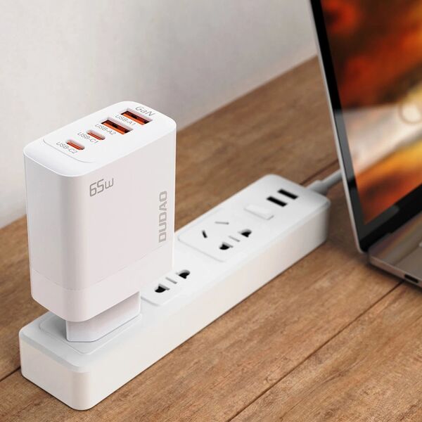 Ładowarka Dudao Ładowarka sieciowa GaN Dudao A65EU 2xUSB-A, 2xUSB-C PD 65W biała