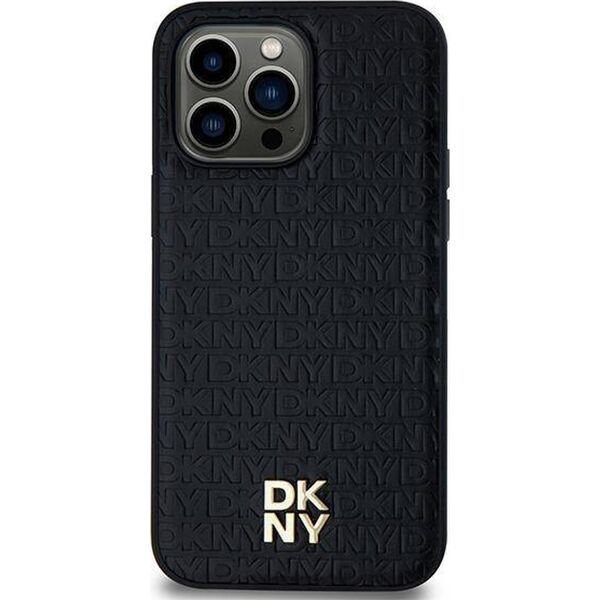 DKNY DKNY DKHMS24MPSHRPSK S24+ S926 czarny/black hardcase Leather Pattern Metal Logo MagSafe