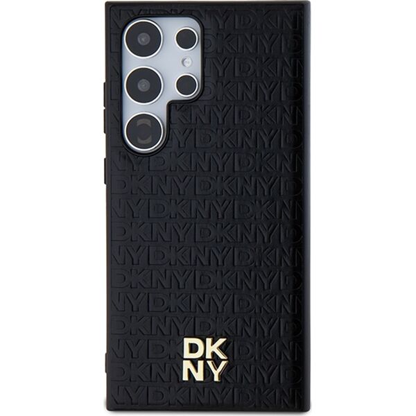 DKNY DKNY DKHMS24LPSHRPSK S24 Ultra S928 czarny/black hardcase Leather Pattern Metal Logo MagSafe