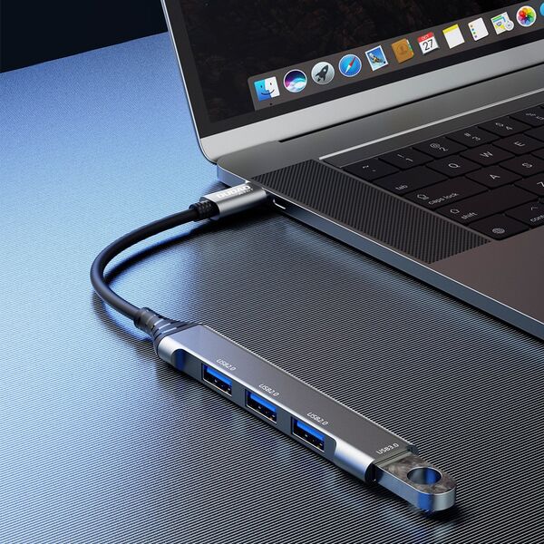 Dudao Dudao HUB 4in1 USB-C/4x USB-A(3 x USB 2.0/USB 3.0) 6,3cm czarny (A16T)
