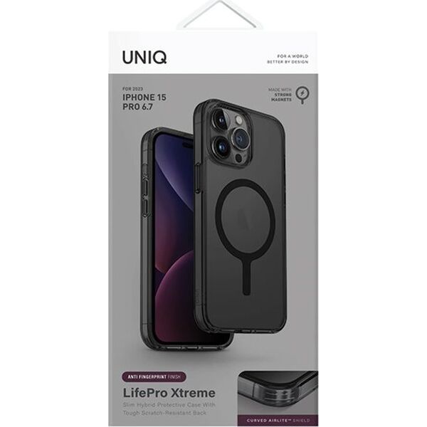 Uniq UNIQ etui LifePro Xtreme iPhone 15 Pro Max 6.7" Magclick Charging szary/frost smoke