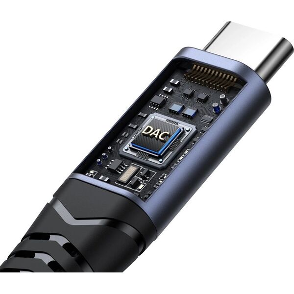 Adapter AV Joyroom Adapter DAC 2w1 Joyroom SY-C02 USB-C do USB-C / mini jack 3.5 mm - czarny
