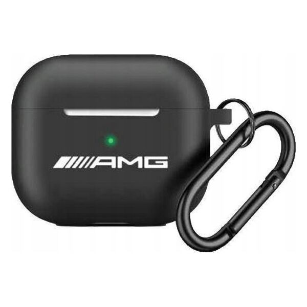 Mercedes AMG AMAP2RBK AIRPODS PRO 2 (2022/2023) COVER CZARNY/BLACK SILICONE WHITE LOGO