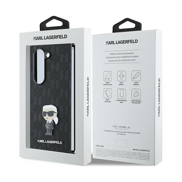 Karl Lagerfeld Karl Lagerfeld KLHCZFD6SAPKINPKK Z Fold6 F956 czarny/black Saffiano Ikonik Pin