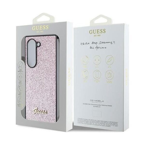Guess Guess GUHCZFD6HGGSHP Z Fold6 F956 różowy/pink hardcase 4G Glitter Script