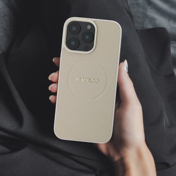 Guess Guess GUHMP16MPGHSMMK iPhone 16 Plus 6.7" czarny/black hardcase Grained Gold Ring MagSafe