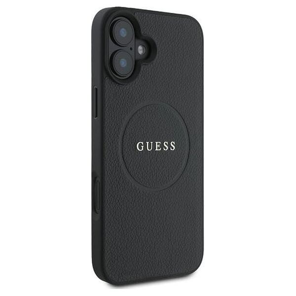 Guess Guess GUHMP16MPGHSMMK iPhone 16 Plus 6.7" czarny/black hardcase Grained Gold Ring MagSafe