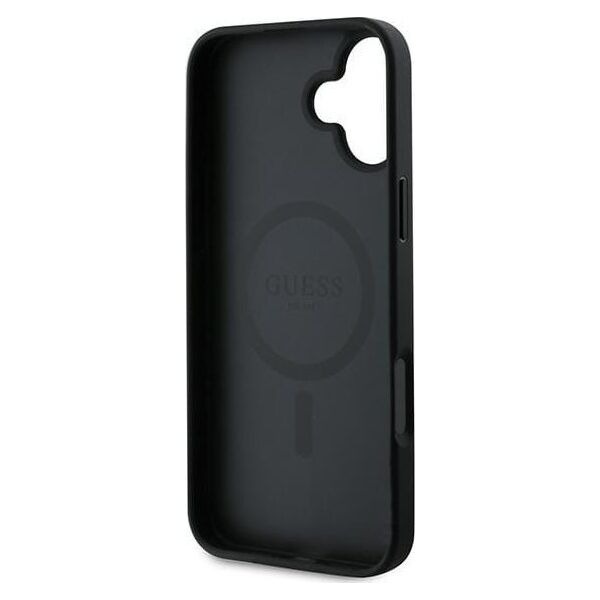 Guess Guess GUHMP16MPGHSMMK iPhone 16 Plus 6.7" czarny/black hardcase Grained Gold Ring MagSafe