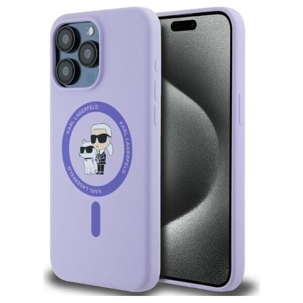 Karl Lagerfeld Karl Lagerfeld KLHMP15XSCMKCRHU iPhone 15 Pro Max 6.7" fioletowy/purple hardcase Silicone KC Heads Ring MagSafe