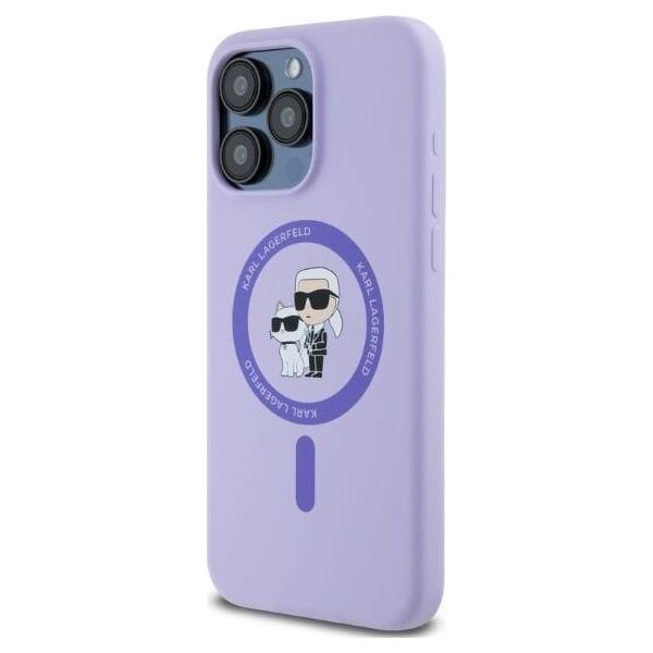 Karl Lagerfeld Karl Lagerfeld KLHMP15XSCMKCRHU iPhone 15 Pro Max 6.7" fioletowy/purple hardcase Silicone KC Heads Ring MagSafe