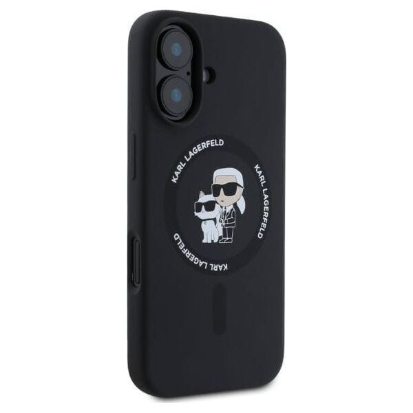 Karl Lagerfeld Karl Lagerfeld KLHMP16SSCMKCRHK iPhone 16 6.1" czarny/black hardcase Silicone KC Heads Ring MagSafe