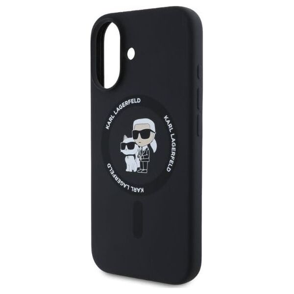 Karl Lagerfeld Karl Lagerfeld KLHMP16SSCMKCRHK iPhone 16 6.1" czarny/black hardcase Silicone KC Heads Ring MagSafe