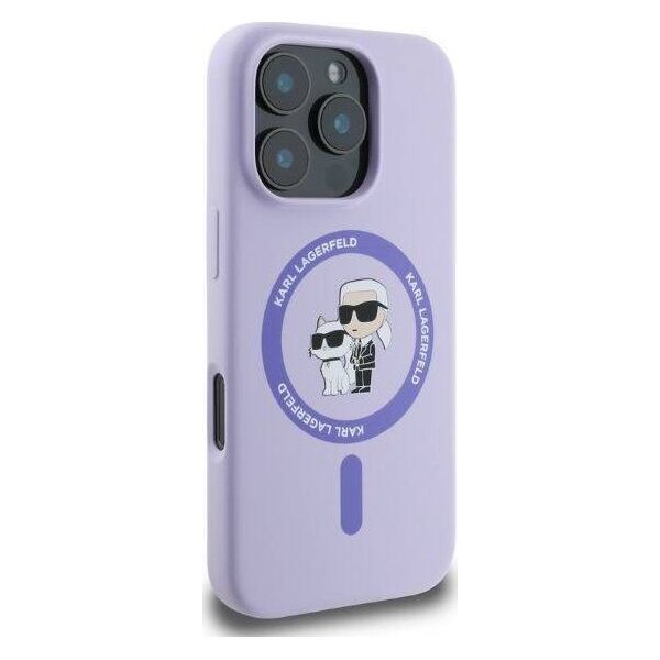 Karl Lagerfeld Karl Lagerfeld KLHMP16XSCMKCRHU iPhone 16 Pro Max 6.9" fioletowy/purple hardcase Silicone KC Heads Ring MagSafe