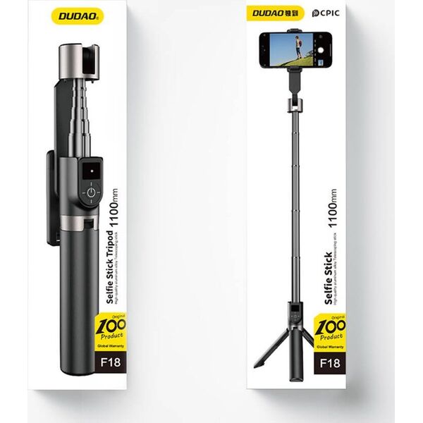 Selfie stick Dudao Selfie stick / kijek teleskopowy ze statywem Dudao F18B - czarny standard