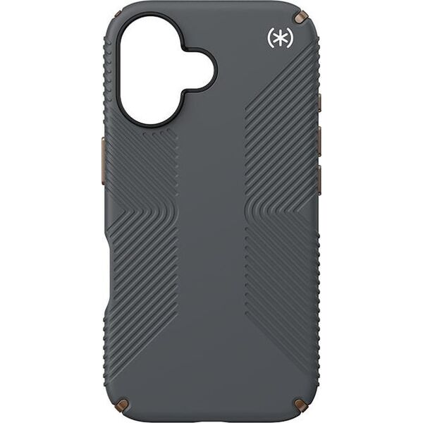 Speck Speck Presidio2 Grip - Etui iPhone 16 (Charcoal Grey / Cool Bronze / White)