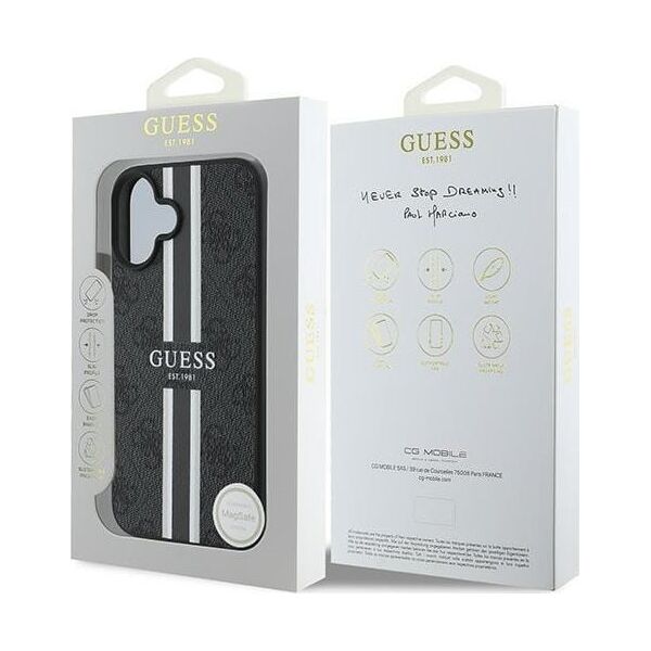 Guess Guess GUHMP16MP4RPSK iPhone 16 Plus 6.7" czarny/black hardcase 4G Printed Stripes MagSafe