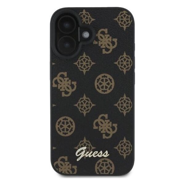 Guess Guess GUHMP16SPGPYSK iPhone 16 6.1" czarny/black hardcase Peony Script MagSafe