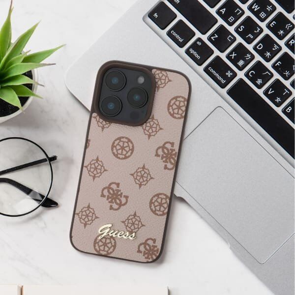 Guess Guess GUHMP16MPGPYSK iPhone 16 Plus 6.7" czarny/black hardcase PU Peony Script MagSafe