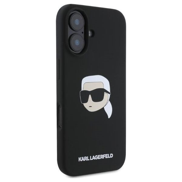 Karl Lagerfeld KARL LAGERFELD futerał do IPHONE 16 kompatybilny z MagSafe KLHMP16SSKHPPLK (Sil KL Head Print) czarny
