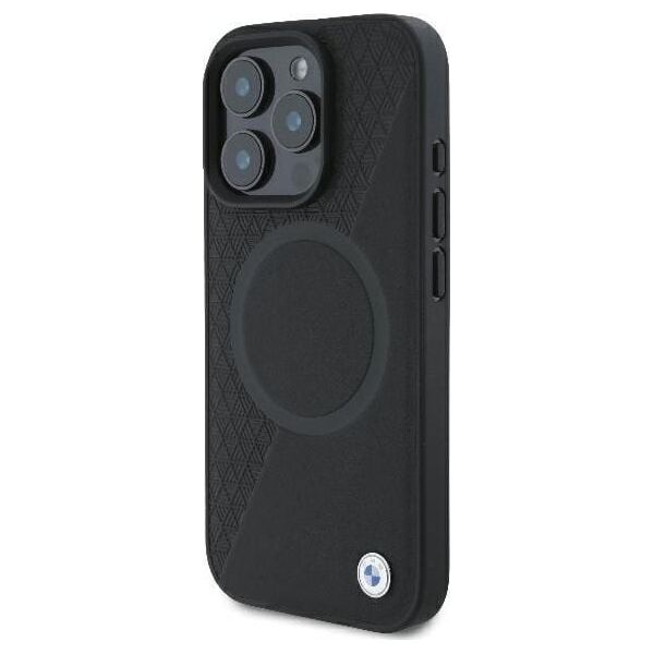 BMW BMW BMHMP16L23RTPK iPhone 16 Pro 6.3" czarny/black hardcase Sign Leather Half Textured And Circle MagSafe
