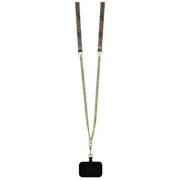 Guess Guess GUHCP16LP4TDSCPW iPhone 16 Pro 6.3" brązowy/brown hardcase Leather Metal Logo Strass Crossbody