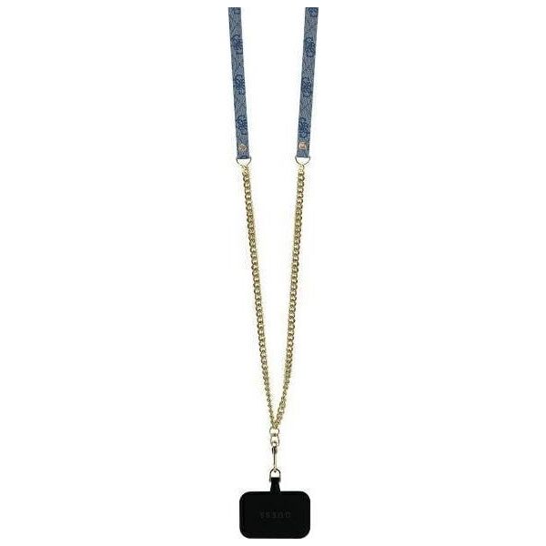 Guess Guess GUHCP16XP4TDSCPB iPhone 16 Pro Max 6.9" niebieski/blue hardcase Leather Metal Logo Strass Crossbody