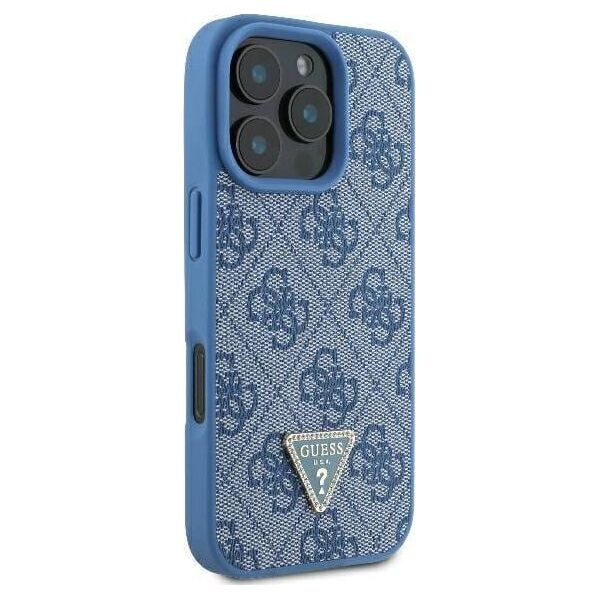 Guess Guess GUHCP16XP4TDSCPB iPhone 16 Pro Max 6.9" niebieski/blue hardcase Leather Metal Logo Strass Crossbody