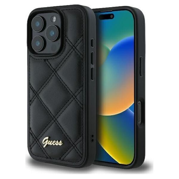Guess Guess GUHCP16XPSQSQSK iPhone 16 Pro Max 6.9" czarny/black hardcase Quilted Metal Logo