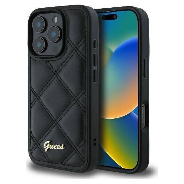 Guess Guess GUHCP16XPSQSQSK iPhone 16 Pro Max 6.9" czarny/black hardcase Quilted Metal Logo