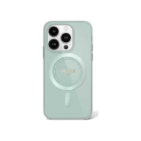 Guess Guess GUHMP16LPFTDTEN iPhone 16 Pro 6.3" zielony/green hardcase IML Rhinestones MagSafe