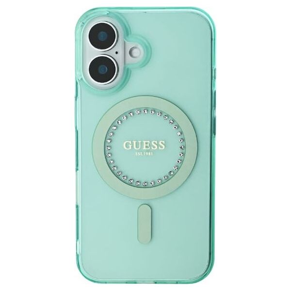Guess Guess GUHMP16LPFTDTEN iPhone 16 Pro 6.3" zielony/green hardcase IML Rhinestones MagSafe
