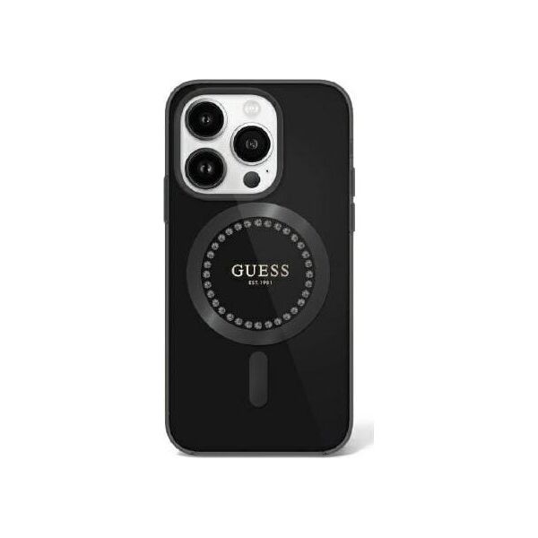 Guess Guess GUHMP16LPFTDTEK iPhone 16 Pro 6.3" czarny/black hardcase IML Rhinestones MagSafe