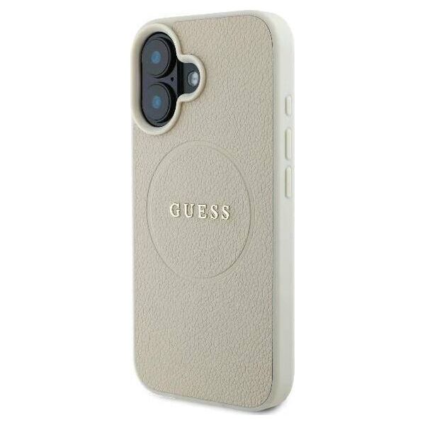Guess Guess GUHMP16SPGHSMME iPhone 16 6.1" beżowy/beige hardcase Grained Ring MagSafe