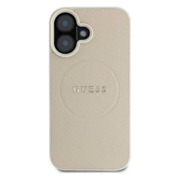 Guess Guess GUHMP16SPGHSMME iPhone 16 6.1" beżowy/beige hardcase Grained Ring MagSafe