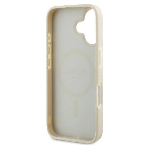 Guess Guess GUHMP16SPGHSMME iPhone 16 6.1" beżowy/beige hardcase Grained Ring MagSafe